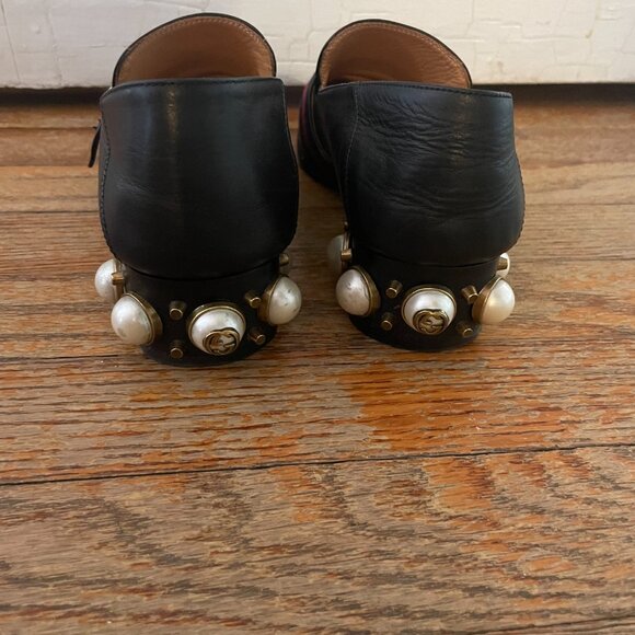 Gucci Peyton Leather Flats with pearl heels size 39 - Picture 8 of 8